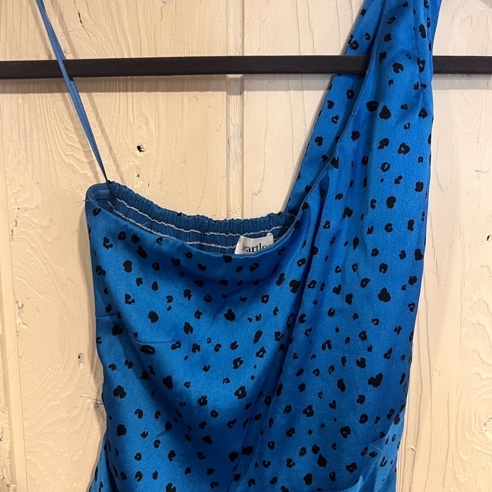 Heartland Robin Dress in Cobalt Blue One Shoulder Slit elastic back XS new - Picture 16 of 16